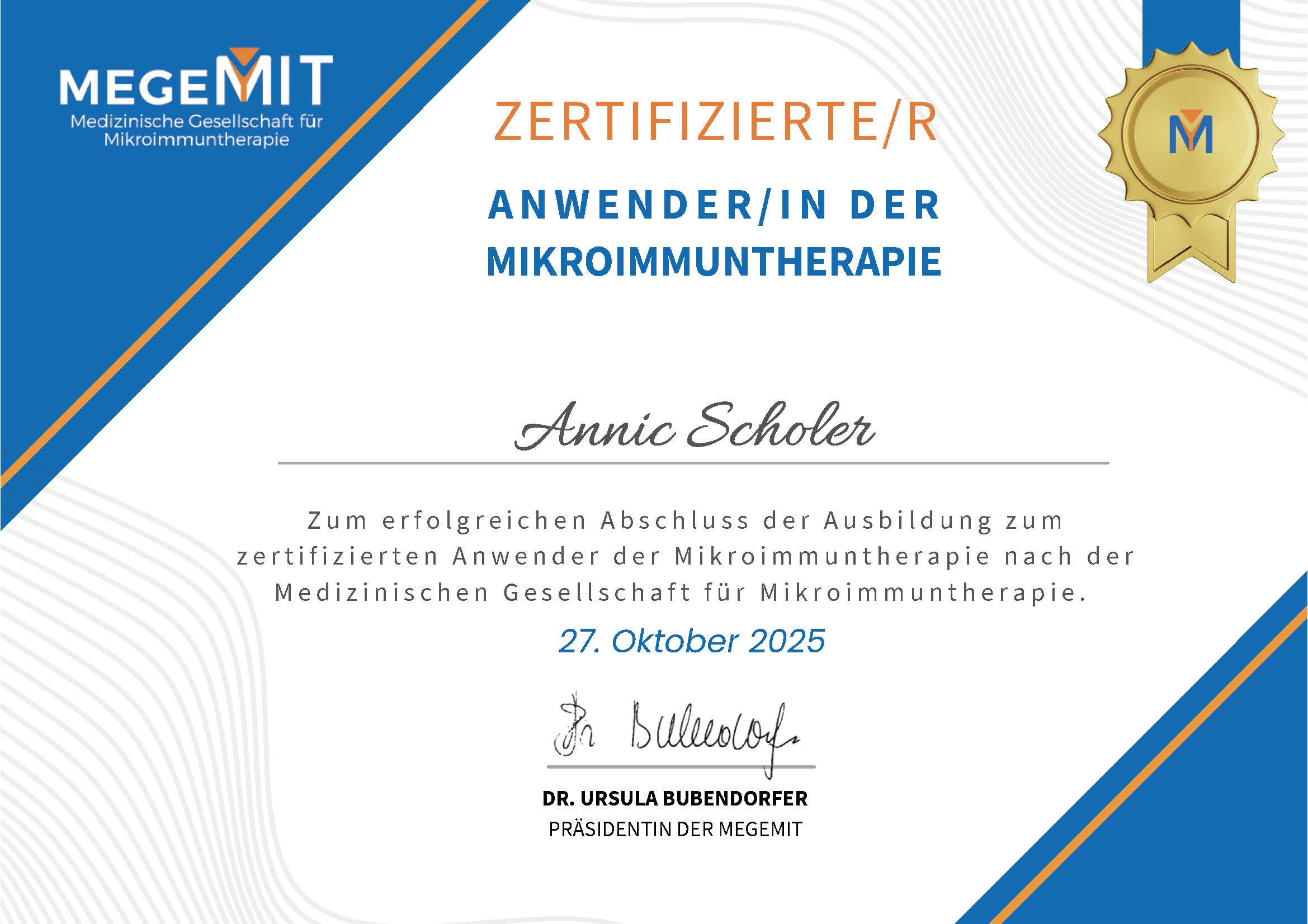 MeGeMIT-Zertifikat